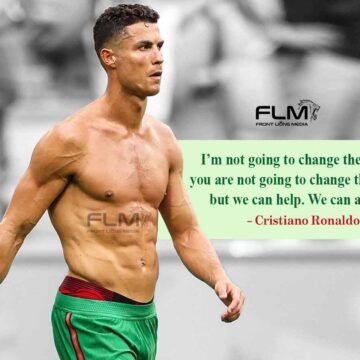 I’m not going to change the world, you are not going to change the world, but we can help. We can all help: Cristiano Ronaldo